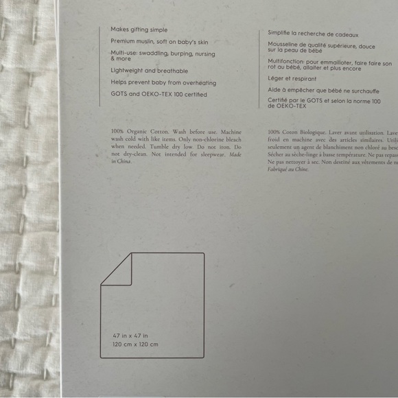 NWT Little Unicorn 2 Pack of Organic Cotton Muslin Swaddles - Picture 3 of 3